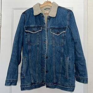 GAP Oversized Denim Sherpa Trucker Jacket